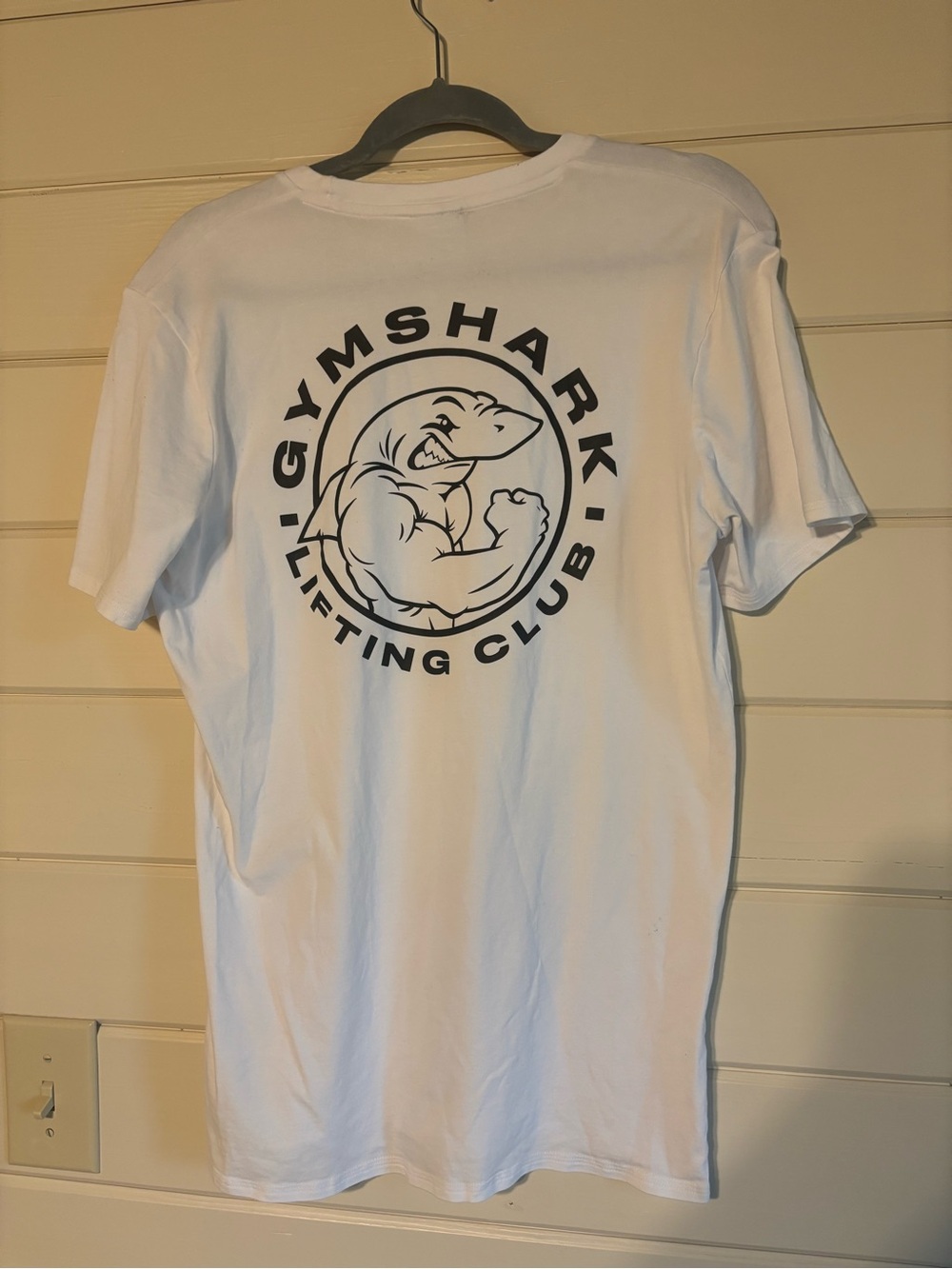 Gymshark White Lifting Club Shark Graphic Tee - Men
